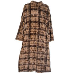 Stan Herman Zipup Lounger Robe 1 Size | Brown Animal Print Fleece | Coastal Cozy